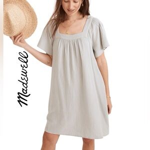 Madewell Lightspun Butterfly Square-Neck Mini Dress